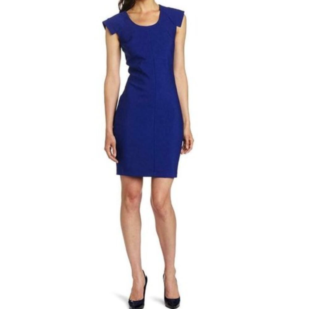 Robert Rodriguez Blue Cap Sleeve Exposed Zipper Sheath Dress • Size 0